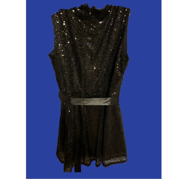 Adrianna Papell sequined black tunic blouse. NWT. Size 16. - Picture 2 of 4
